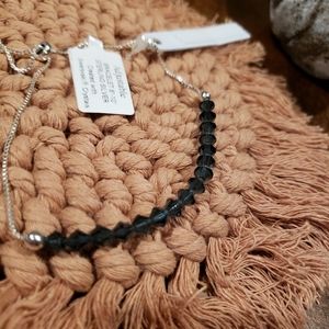 Sterling Silver adjustable bracelet with blue Swarovski crystals. NWT